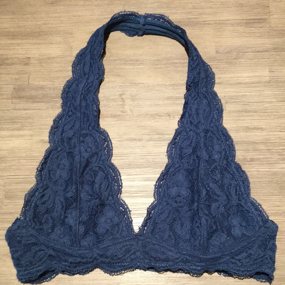 Anemone Deep Blue Halter Bralette Size Small Medium